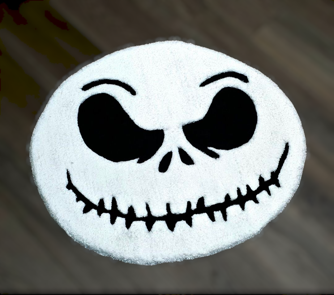 Hand-Tufted Spooky Face Rug