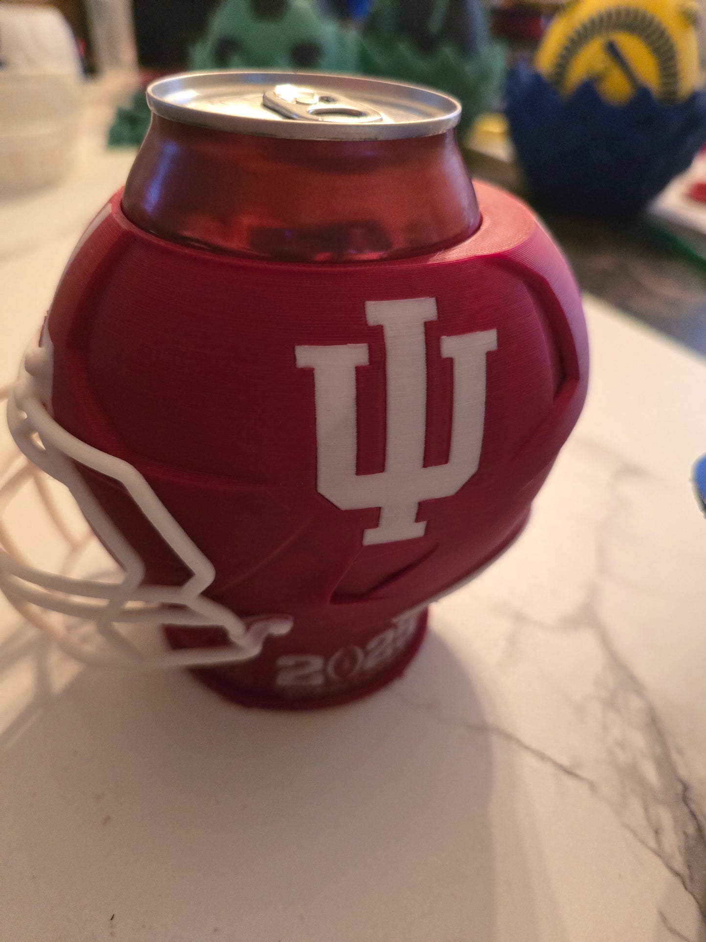 Football helmet drink holder