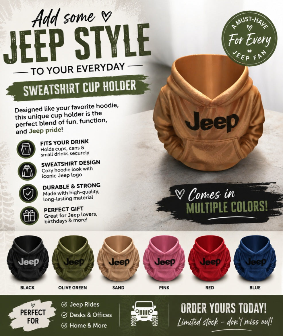 Jeep sweet shirt drink holder