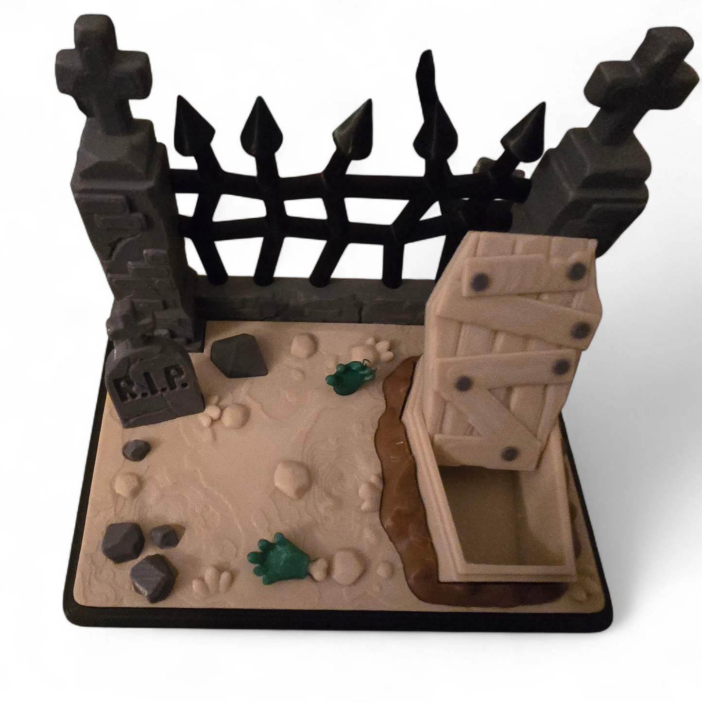 Graveyard with coffin