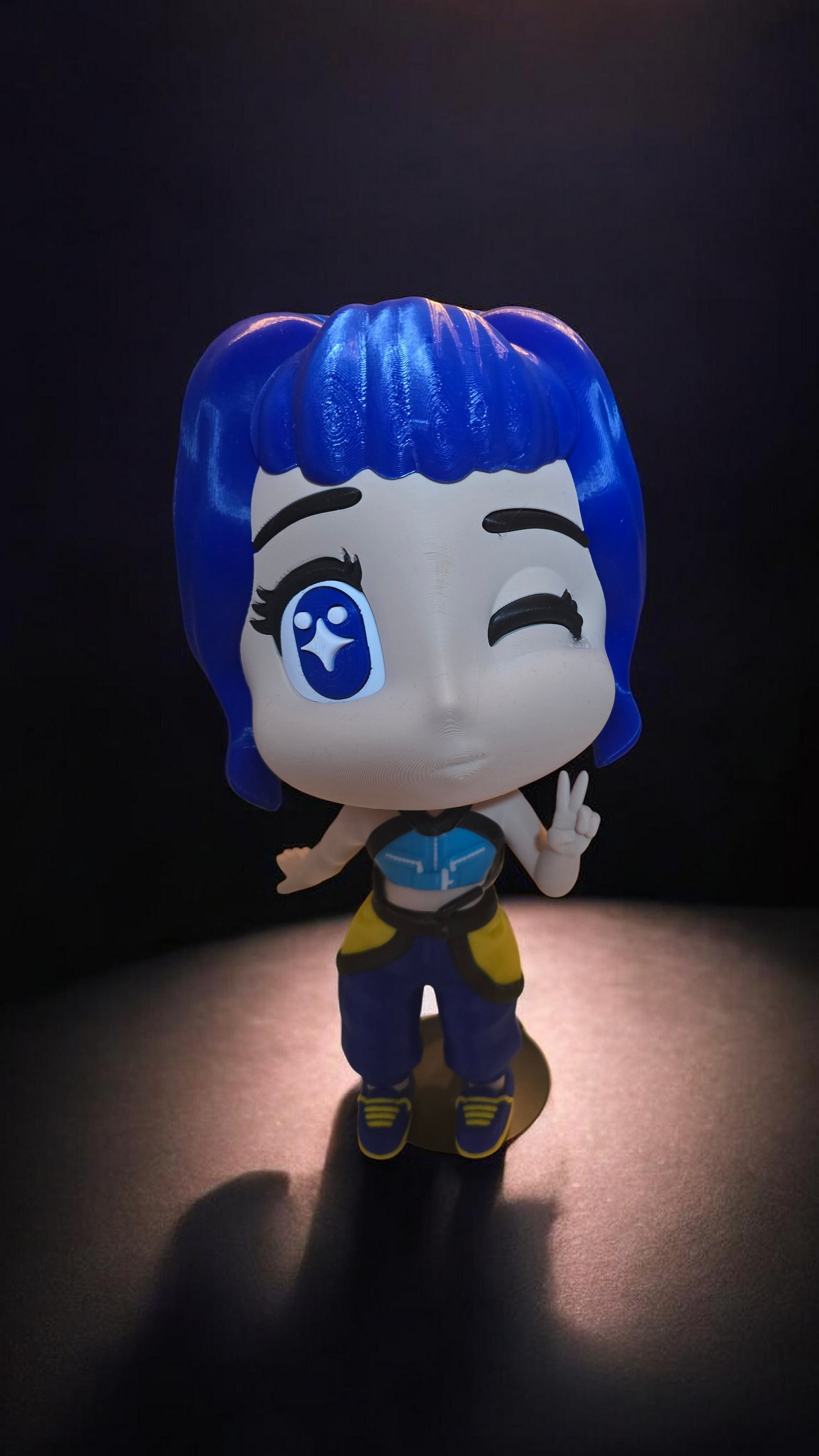 Black/Blue hair Kpop Doll